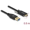 Kabel SuperSpeed USB 10Gbps typ A męski do USB-C męski ze śrubami po bokach 50cm Delock 84007