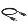 Kabel SuperSpeed USB 10Gbps typ A męski do USB-C męski ze śrubami po bokach 50cm Delock 84007