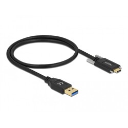 Kabel SuperSpeed USB 10Gbps typ A męski do USB-C męski ze śrubami po bokach 50cm Delock 84007