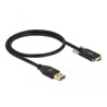 Kabel SuperSpeed USB 10Gbps typ A męski do USB-C męski ze śrubami po bokach 50cm Delock 84007