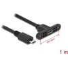 Przewód USB 2.0 micro-B wtyk żeński do zabudowy panel. - USB 2.0 micro-B wtyk męski 1m Delock 85246