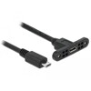 Przewód USB 2.0 micro-B wtyk żeński do zabudowy panel. - USB 2.0 micro-B wtyk męski 1m Delock 85246