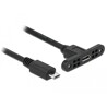 Przewód USB 2.0 micro-B wtyk żeński do zabudowy panel. - USB 2.0 micro-B wtyk męski 1m Delock 85246