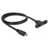 Przewód USB 2.0 micro-B wtyk żeński do zabudowy panel. - USB 2.0 micro-B wtyk męski 1m Delock 85246