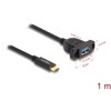 Kabel SuperSpeed USB 10Gbps USB-C męski na USB typ A żeński 1m do montażu w panelu czarny Delock 87826