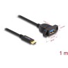Kabel SuperSpeed USB 10Gbps USB-C męski na USB typ A żeński 1m do montażu w panelu czarny Delock 87826