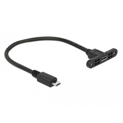 Przewód USB 2.0 micro-B wtyk żeński do zabudowy panel. - USB 2.0 micro-B wtyk męski 25cm Delock 85245 Przewód USB 2.0 micro-B wtyk żeński do zabudowy panel. - USB 2.0 micro-B wtyk męski 25cm Delock 85245