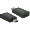 Konwerter USB 3.1 Gen.2 typ A wtyk męski - USB-C wtyk żeński aktywne czarny Delock 65689