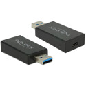 Konwerter USB 3.1 Gen.2 typ A wtyk męski - USB-C wtyk żeński aktywne czarny Delock 65689