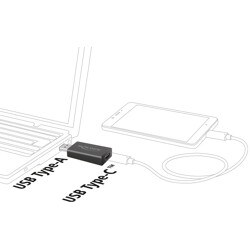 Konwerter USB 3.1 Gen.2 typ A wtyk męski - USB-C wtyk żeński aktywne czarny Delock 65689
