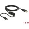 Kabel USB 2.0 A wtyk - USB 2.0 micro B wtyk z przełącznikiem 1,5m Delock 84803