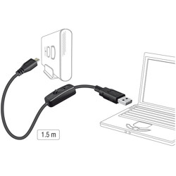 Kabel USB 2.0 A wtyk - USB 2.0 micro B wtyk z przełącznikiem 1,5m Delock 84803 Kabel USB 2.0 A wtyk - USB 2.0 micro B wtyk z przełącznikiem 1,5m Delock 84803