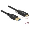 Kabel SuperSpeed USB 10Gbps typ A męski do USB-C męski ze śrubami po bokach 2m Delock 84019