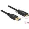 Kabel SuperSpeed USB 10Gbps typ A męski do USB-C męski ze śrubami po bokach 2m Delock 84019