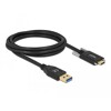 Kabel SuperSpeed USB 10Gbps typ A męski do USB-C męski ze śrubami po bokach 2m Delock 84019