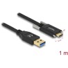 Kabel SuperSpeed USB 10Gbps typ A męski do USB-C męski ze śrubami po bokach 1m Delock 83718