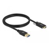 Kabel SuperSpeed USB 10Gbps typ A męski do USB-C męski ze śrubami po bokach 1m Delock 83718