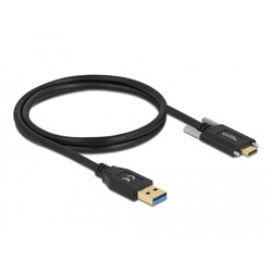 Kabel SuperSpeed USB 10Gbps typ A męski do USB-C męski ze śrubami po bokach 1m Delock 83718