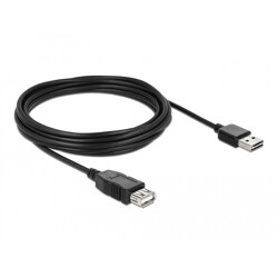 Przedłużacz USB 2.0 typ A na USB 2.0 typ A żeński 5m czarny Delock 83373 Przedłużacz USB 2.0 typ A na USB 2.0 typ A żeński 5m czarny Delock 83373