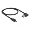 Przewód USB 2.0 typ A na micro-B kątowy 50cm czarny Delock 85164