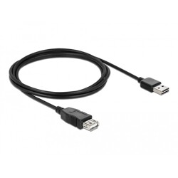 Przedłużacz USB 2.0 typ A na USB 2.0 typ A żeński 2m czarny Delock 83371 Przedłużacz USB 2.0 typ A na USB 2.0 typ A żeński 2m czarny Delock 83371