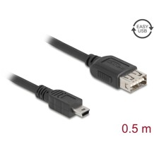 Kabel USB 2.0 USB typ mini-B męski na EASY USB typ A żeński 50cm Delock 81523