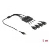 Kabel USB typ A męski do 4x USB typ A żeńskiego z przełącznikiem 1m Delock 86805