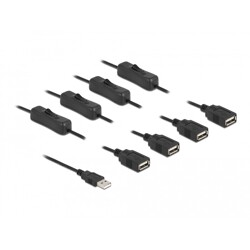 Kabel USB typ A męski do 4x USB typ A żeńskiego z przełącznikiem 1m Delock 86805 Kabel USB typ A męski do 4x USB typ A żeńskiego z przełącznikiem 1m Delock 86805