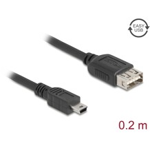 Kabel USB 2.0 USB typ mini-B męski na EASY USB typ A żeński 20cm Delock 81522