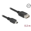 Kabel USB 2.0 USB typ mini-B męski na EASY USB typ A żeński 20cm Delock 81522
