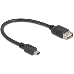 Kabel USB 2.0 USB typ mini-B męski na EASY USB typ A żeński 20cm Delock 81522 Kabel USB 2.0 USB typ mini-B męski na EASY USB typ A żeński 20cm Delock 81522