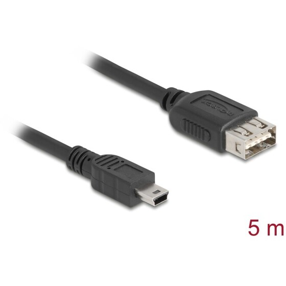Kabel USB 2.0 USB typ mini-B męski na EASY USB typ A żeński 5m Delock 81527
