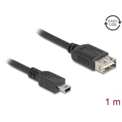 Kabel USB 2.0 USB typ mini-B męski na EASY USB typ A żeński 1m Delock 81524