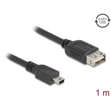 Kabel USB 2.0 USB typ mini-B męski na EASY USB typ A żeński 1m Delock 81524