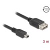Kabel USB 2.0 USB typ mini-B męski na EASY USB typ A żeński 3m Delock 81526