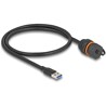 Kabel USB 5Gbps USB typ A męski na USB typ A żeński do instalacji z gwintem M20 i nasadką ochronną IP68 60cm czarny Delock 88149