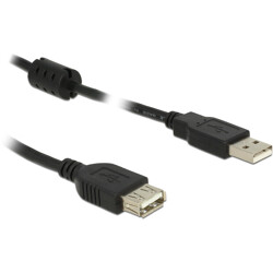 Przedłużacz USB 2.0 typ A męsko-żeński 50cm czarny Delock 83401 Przedłużacz USB 2.0 typ A męsko-żeński 50cm czarny Delock 83401