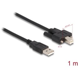 Przewód USB 2.0 typ A męski - typ B męski ze śrubkami 1m Delock 87198