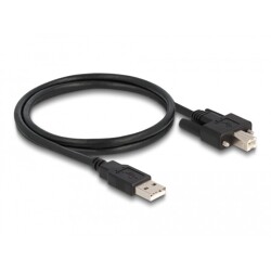 Przewód USB 2.0 typ A męski - typ B męski ze śrubkami 1m Delock 87198 Przewód USB 2.0 typ A męski - typ B męski ze śrubkami 1m Delock 87198