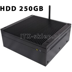 Komputer przemysłowy Atom D525 heat-pipes 4GB 2xRS-232 HDD 250GB H01-D525-HD250-P-W
