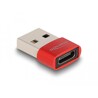 Adapter USB 2.0 USB typ A - USB-C męsko-żeński czerwony Delock 60050