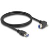Kabel USB 5Gbps USB typ A męski proste do USB typ B męski ze śrubą 90° kątowy prosty 1m czarny Delock 80484