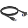 Kabel USB 5Gbps USB typ A męski proste do USB typ B męski ze śrubą 90° kątowy prosty 1m czarny Delock 80484