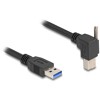 Kabel USB 5Gbps USB typ A męski proste do USB typ B męski ze śrubą 90° kątowy prosty 1m czarny Delock 80484