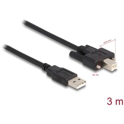 Przewód USB 2.0 typ A męski - typ B męski ze śrubkami 3m Delock 87215