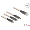 Kabel ładujący USB RGB 3w1 typ A do Lightning / micro USB / USB-C 1,2m Delock 88158