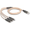 Kabel ładujący USB RGB 3w1 typ A do Lightning / micro USB / USB-C 1,2m Delock 88158
