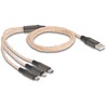 Kabel ładujący USB RGB 3w1 typ A do Lightning / micro USB / USB-C 1,2m Delock 88158