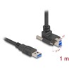 Kabel USB 5Gbps wtyk USB typ A prosty na wtyk USB typ B ze śrubami skierowany do góry pod kątem 90° 1m czarny Delock 80480
