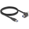 Kabel USB 5Gbps wtyk USB typ A prosty na wtyk USB typ B ze śrubami skierowany do góry pod kątem 90° 1m czarny Delock 80480